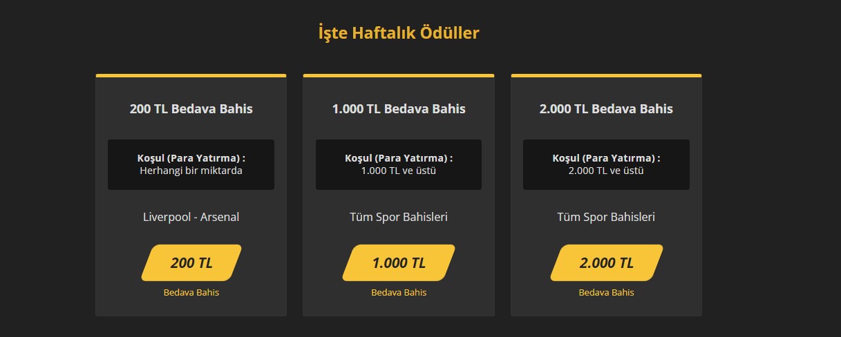 Mobilbahis845 Haftalık Ödül